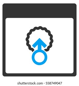 Cell Penetration Calendar Page vector toolbar icon. Style is bicolor flat icon symbol, blue and gray colors, white background.