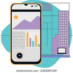 The cell phone background for presentations or company performance results background
