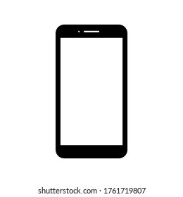 teléfono móvil con pantalla blanca en blanco aislada en fondo blanco. iluminación vectorial