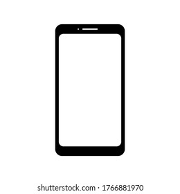 cell phone with blank white screen isolated on white background. vector illustration