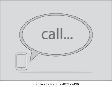 cell phone call abstract icon illustration