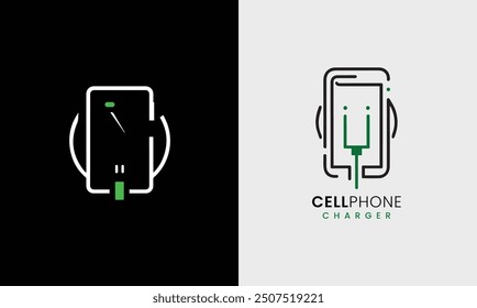 Icono de Recargo de teléfono celular cable eléctrico rápido móvil cargador inteligente digital moderno único usb cargador móvil diseño de logotipo