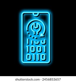 cell phone data recovery neon light sign vector. cell phone data recovery illustration