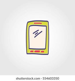 Cell phone doodle icon.