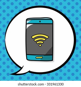 cell phone doodle, speech bubble
