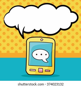 cell phone doodle, speech bubble