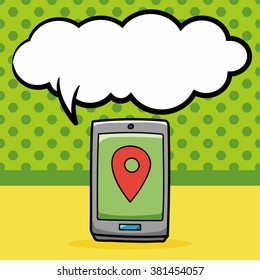 cell phone doodle, speech bubble