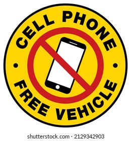 Cell Phone Free Vehicle Decal | Safe Driver Sticker for Company Cars and Trucks | Label to Promote Driving Safety