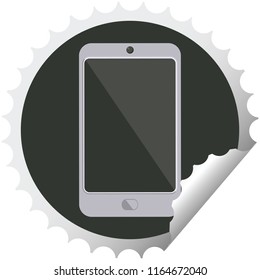 cell phone graphic vector illustration round sticker stamp