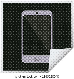 cell phone graphic vector illustration square sticker