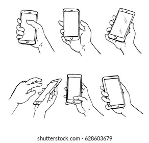 Cell phone handle drawn