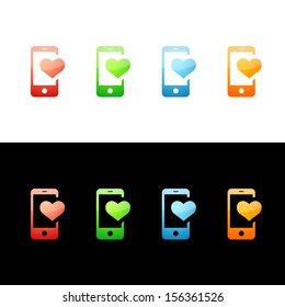 Cell Phone with Heart Icon
