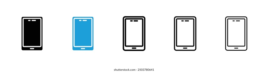 Icono del teléfono celular en colores negro y azul