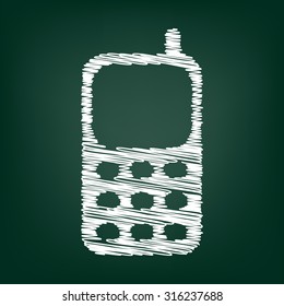 Cell Phone Icon  with chalk effect 