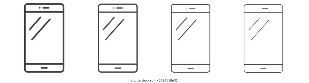 Concepto de icono de teléfono celular Pictograma lineal. Ilustración de elemento simple.
