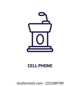 cell phone icon from electronic devices collection. Thin linear cell phone, smartphone, contact outline icon isolated on white background. Line vector cell phone sign, symbol for web and mobile