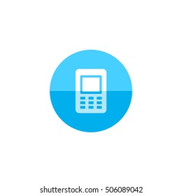 Cell phone icon in flat color circle style. Vintage communication device