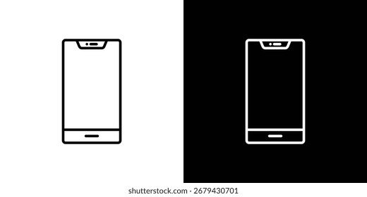 Cell phone icon line for web, mobile and infographics.