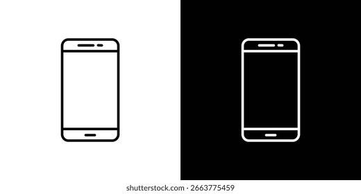 Cell phone icon linear icon. Line with editable stroke