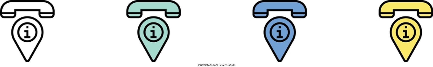 cell phone icon. Outline, Green, Blue and Yellow Style Design Isolated On White Background