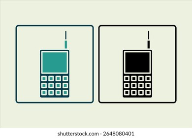 Cell phone icon. icon related to UI elements. suitable for web site, app, user interfaces,element, printable etc. solid icon style. simple vector design editable