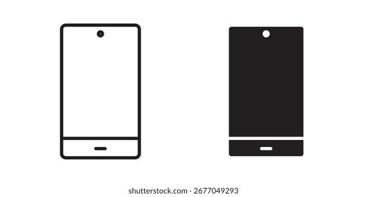 Conjunto de iconos de teléfono celular, arte de línea y diseño de glifos. Eps10
