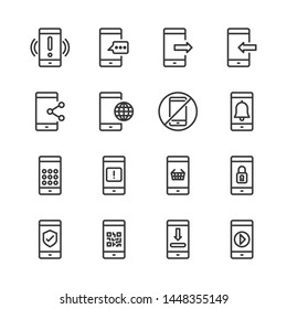 Cell phone icon set.Vector illustration