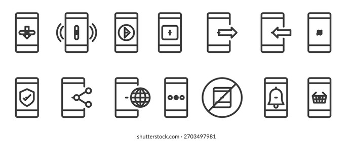 Cell phone icon set.Vector illustration