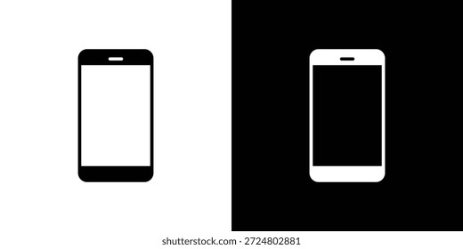 Paquete de diseño de ilustración plana de Vector de silueta de icono de teléfono celular.