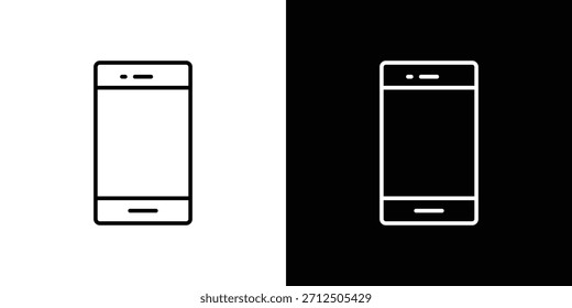 Icono del teléfono celular en estilo lineal simple.