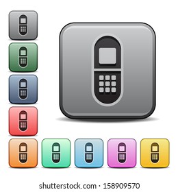 Cell Phone Icon Square Icon Set