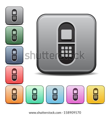 Cell Phone Icon Square Icon Set