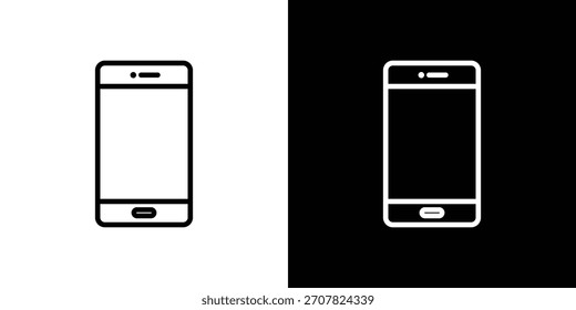 Símbolo de ícone de telefone celular em linha fina, contorno e estilo de traçado para aplicativos