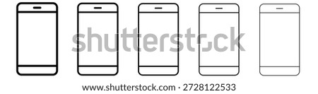 Cell phone icon vector in editable stroke linear pictogram