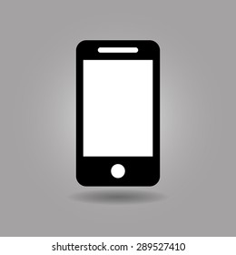 Cell phone icon vector illustration eps10 on grey background