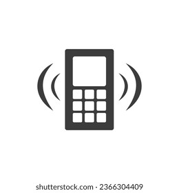 Cell Phone Icon Vector Isolated Black and White Design Graphic