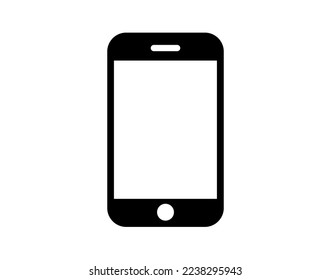 Handysymbol. Vektorgrafik mit Mobilgerät, Knopf und modernem Bildschirm. Smartphone einzeln auf weißem Hintergrund