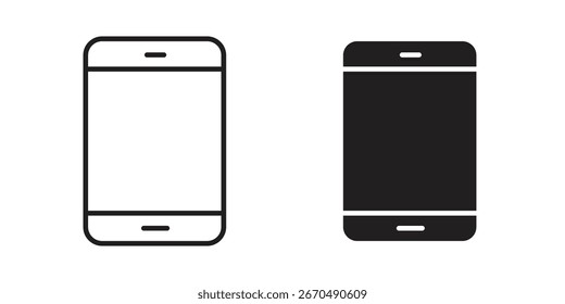 Cell phone icon vector, sign and symbol for design, website or apps elements.