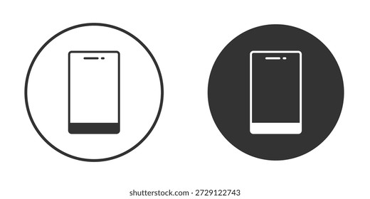 Silueta de Vector de icono de teléfono celular en negro. Vector de icono plano simple.