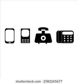 cell phone icons set vectors