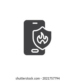 Cell Phone Insurance vector icon. filled flat sign for mobile concept and web design. Smartphone insurance glyph icon. Symbol, logo illustration. Vector graphics