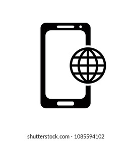 cell phone - internet icon vector