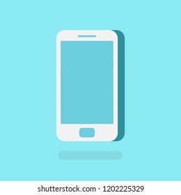 Cell phone isometric flat 3D style template with touchscreen display isolated on background. Smartphone for website ui elements, app development, concept. Vector 10 eps