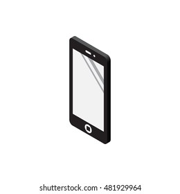 Cell phone isometric icon isolated on white background Created For Mobile, Web, Decor, Print Products, Applications. Vector illustration
