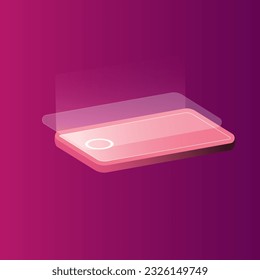 cell phone in isometry, for a mockup or poster