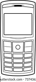 cell phone line art