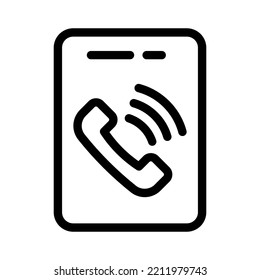 cell phone line icon illustration vector graphic