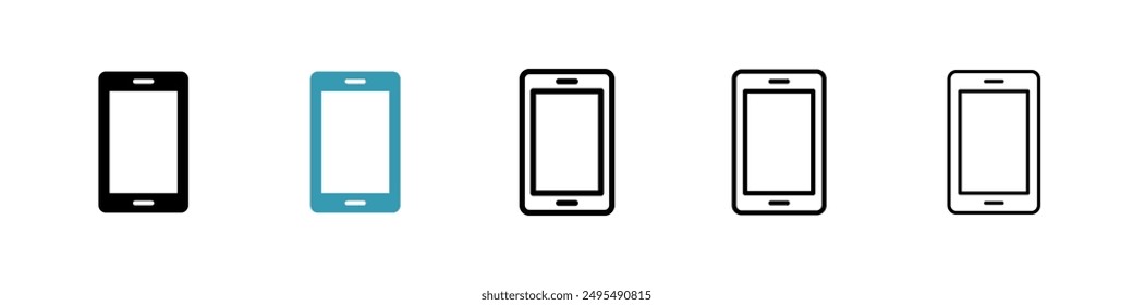 Icono de línea de teléfono celular conjunto de Vectores.