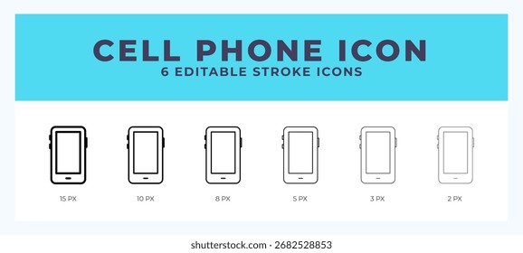 Icono de línea de teléfono celular Ilustración vectorial. Estilos de moda.