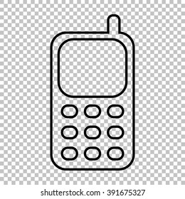 Cell Phone line vector icon on transparent background